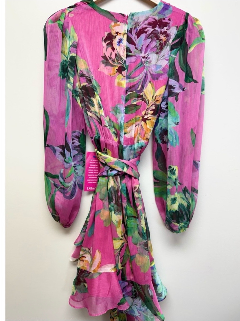 Alex Marie Laurel Wisteria Long Sleeve Tiered Ruffle Hem Dress Size 6 - Picture 2 of 14